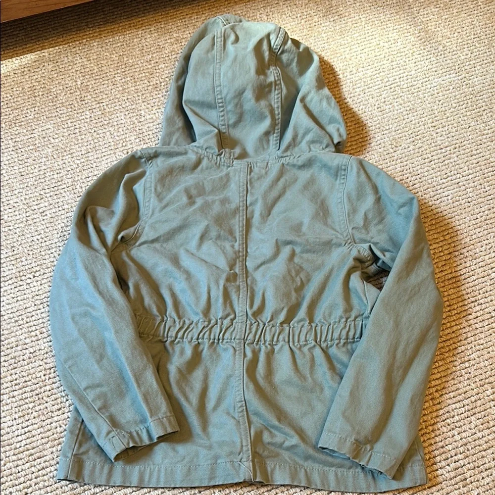 Isaac Mizrahi girls Olive Green Hooded Jacket with Pink Accents size small
